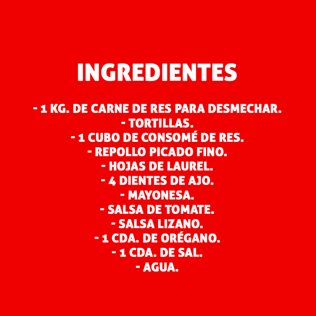 Ingredientes para preparar Taco Tico dispuestos sobre una mesa