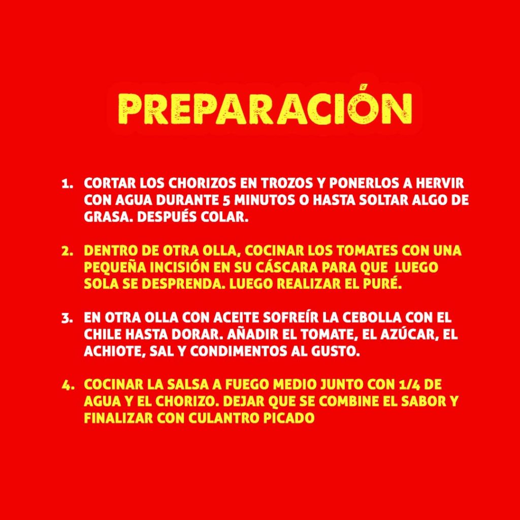 preparacion Chorizos en salsa