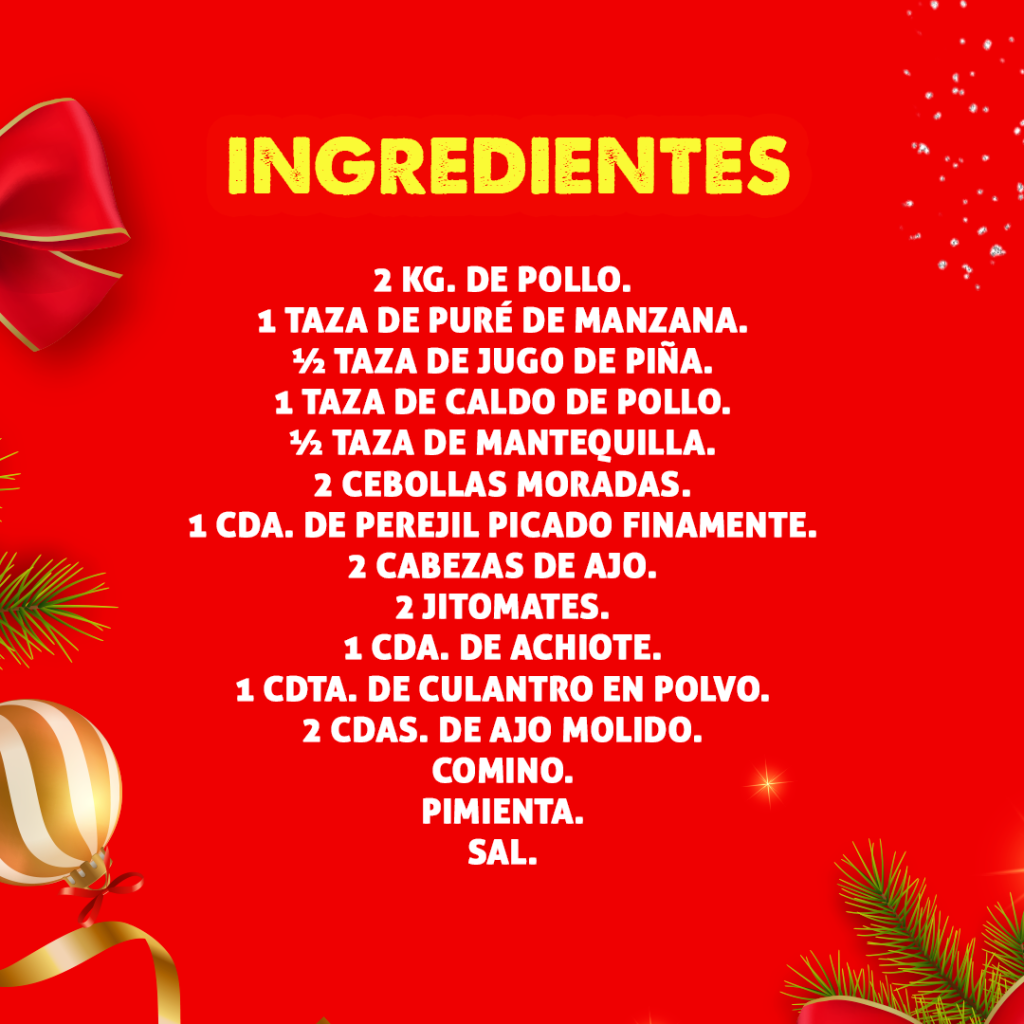 Ingredientes para Pavipollo Criollo