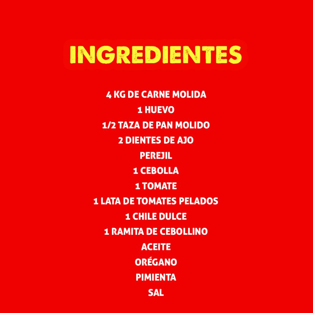 Ingredientes para preparar albóndigas en salsa de tomate.