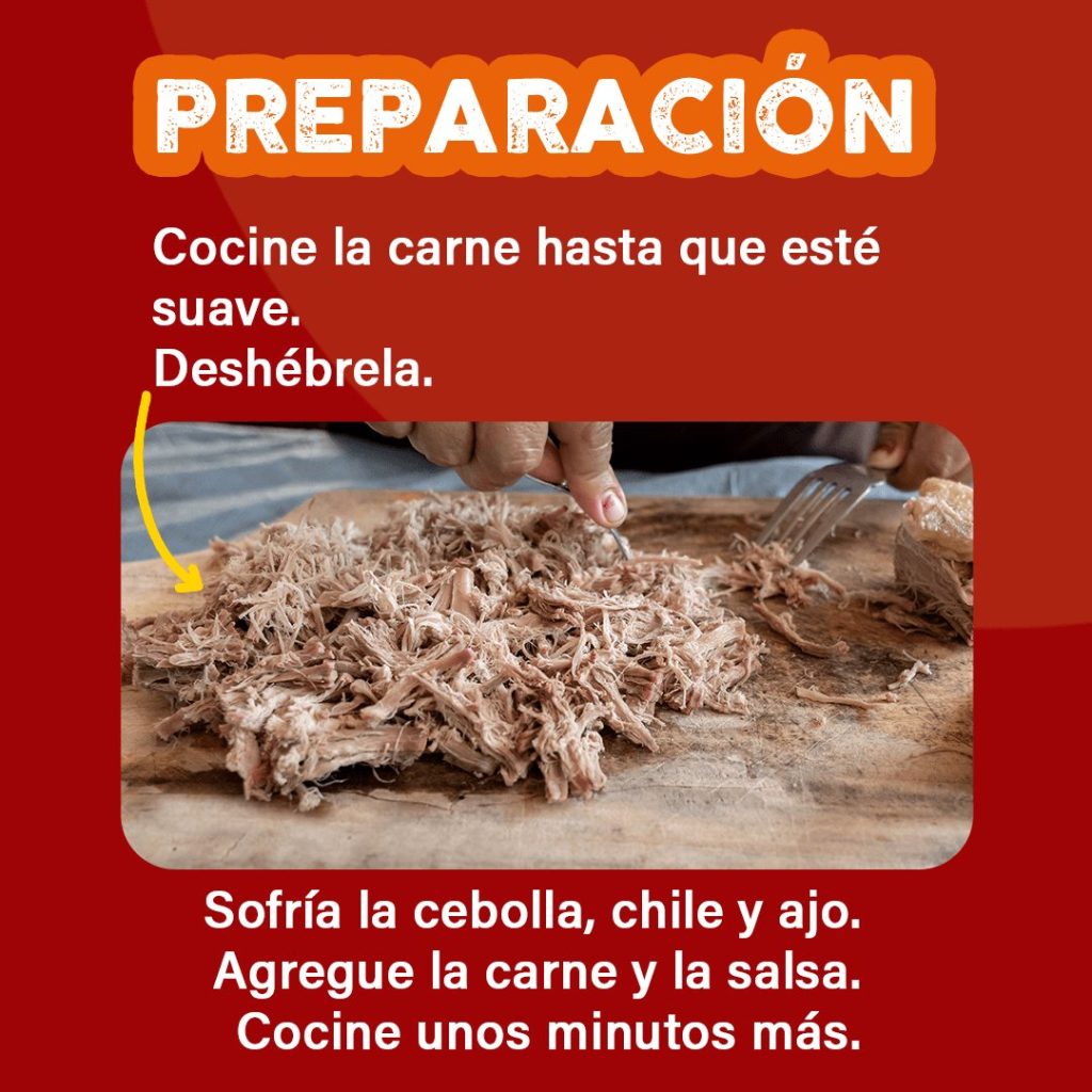 Carne de res deshebrada para carne mechada